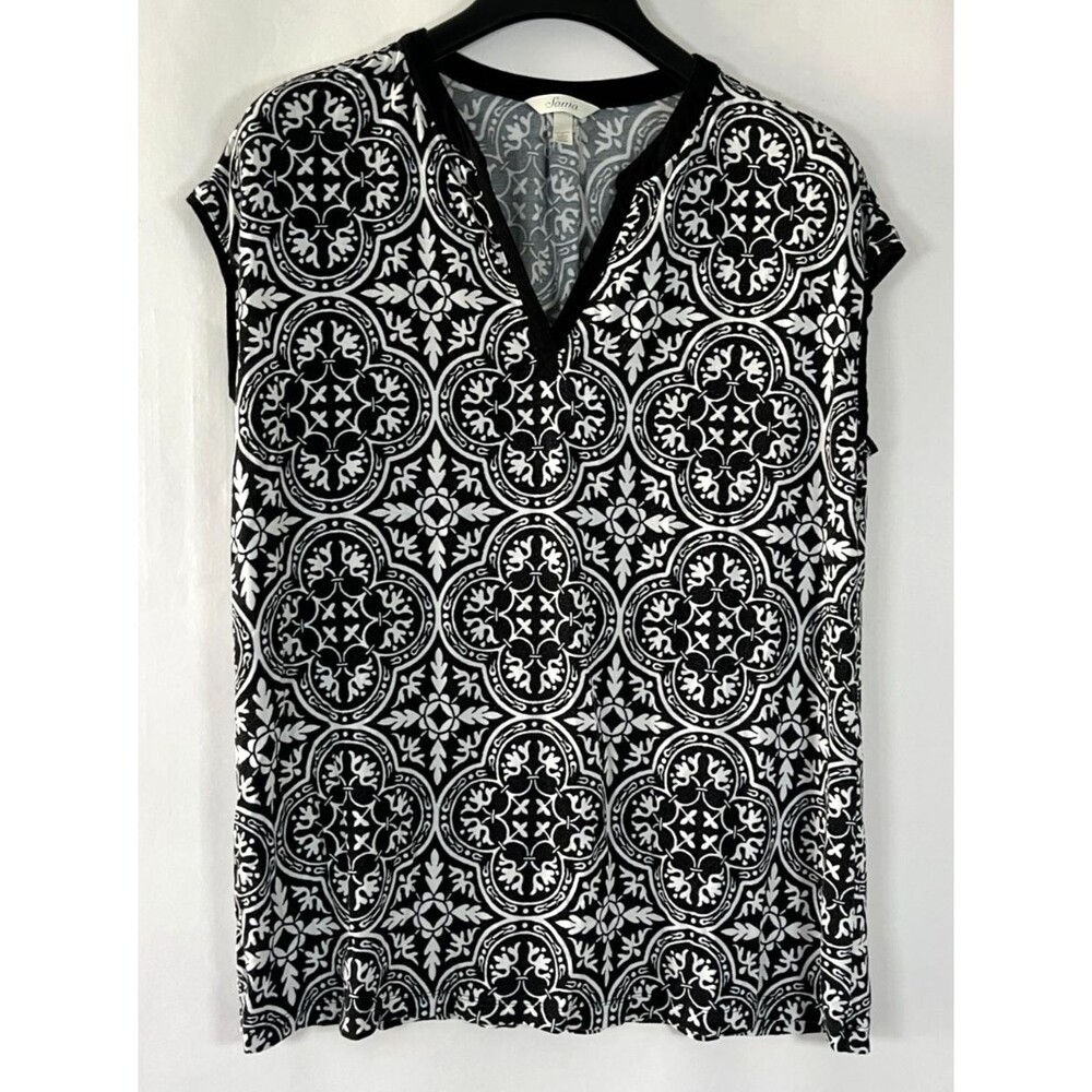 Soma Cool Nights Pajama‎ Top Womens Large Pullover Geometric Lounge Comfy